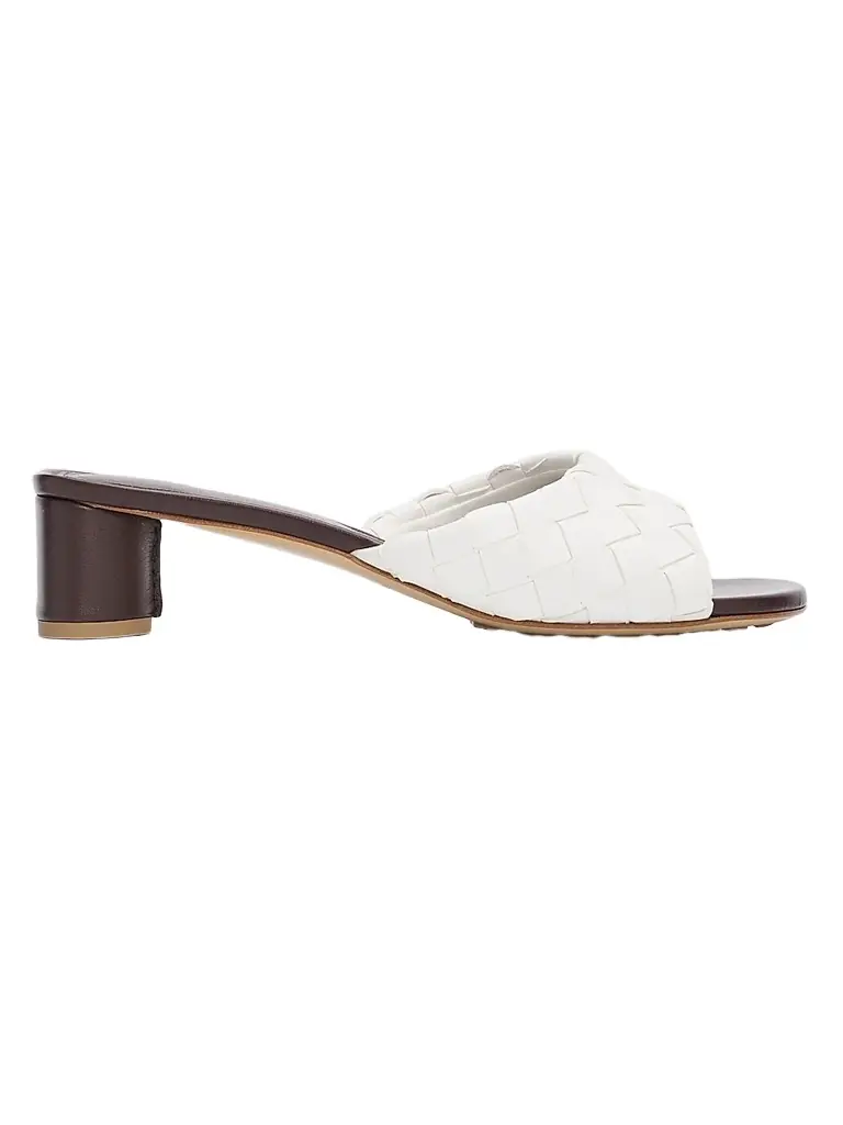 Bottega Veneta Women's Livia 40MM Leather Mules - Alabaster - Size 5.5 | Image 1 Bottega Veneta Women's Livia 40MM Leather Mules - Alabaster - Size 5.5 | Image 1