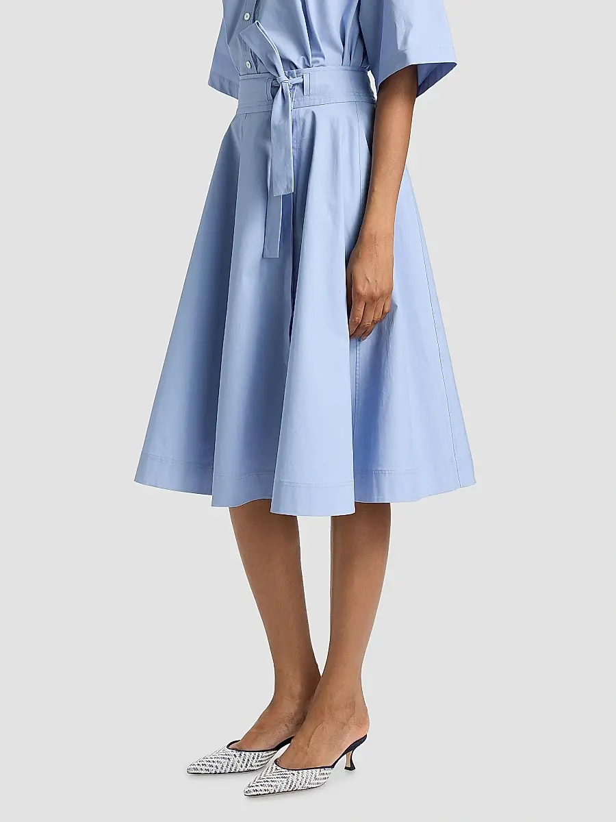 Derek Lam Women's Sage Cotton-Twill Wrap Skirt | Thumbnail 4