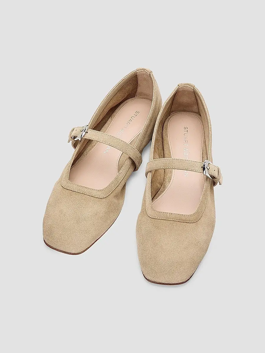 Stuart Weitzman Women's Sai Suede Ballet Flats | Thumbnail 4