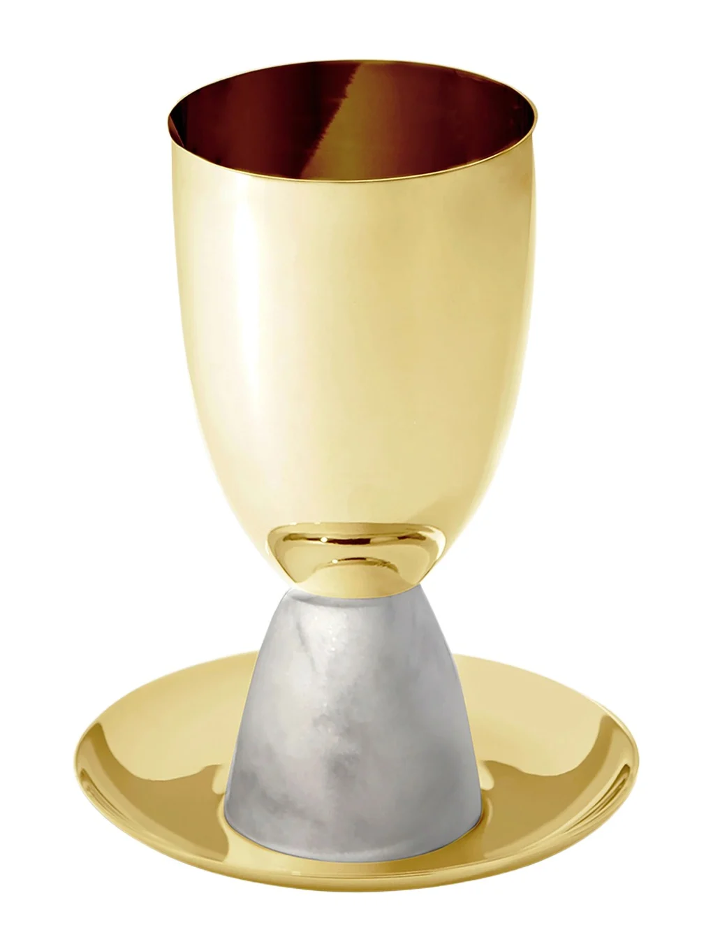 Anna New York Coluna Goldtone Stainless Steel & Marble Kiddush Cup