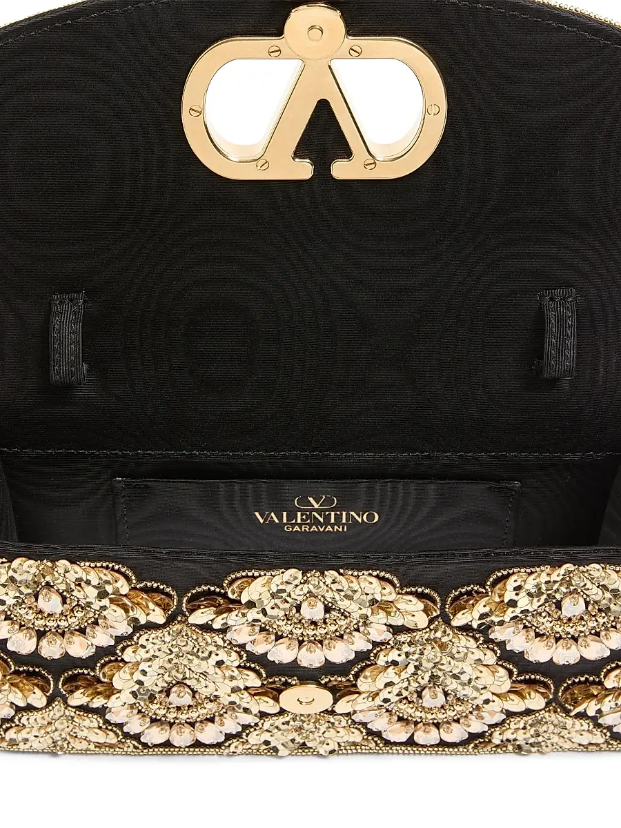 Valentino Women's Vain Small Embroidered Clutch | Thumbnail 5 Valentino Women's Vain Small Embroidered Clutch | Thumbnail 5