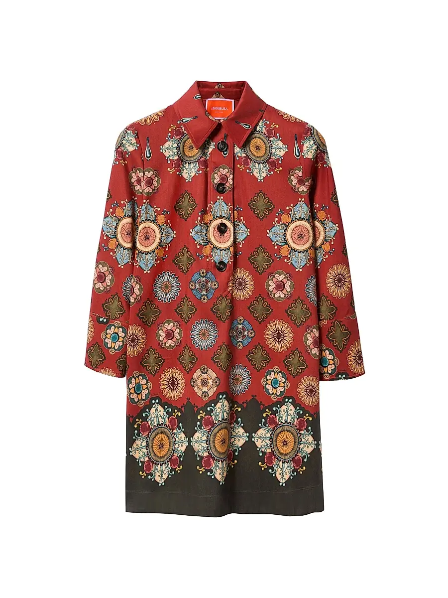 La DoubleJ Women's Short Artemis Dress - Nucleus Placee Rust | Image 1 La DoubleJ Women's Short Artemis Dress - Nucleus Placee Rust | Image 1