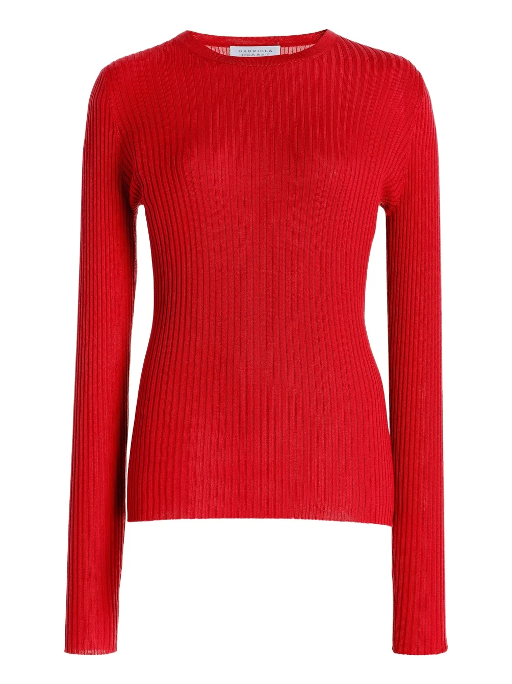 Gabriela Hearst Browning Knit Sweater in Scarlet Red Cashmere Silk