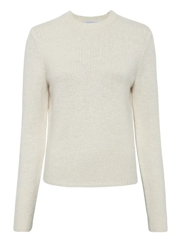Titus Knit Sweater in Ivory Cashmere
