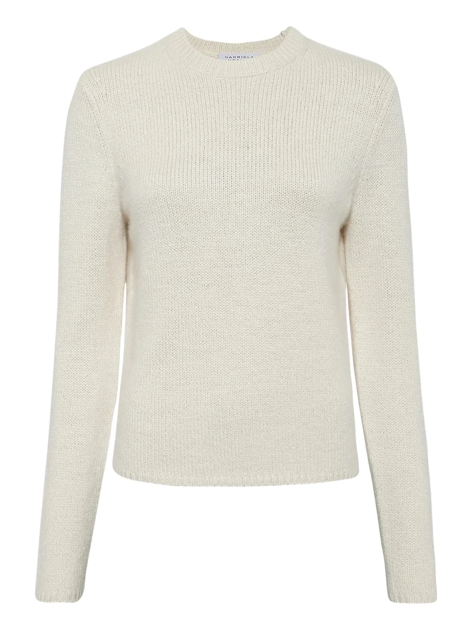 Titus Knit Sweater in Ivory Cashmere Titus Knit Sweater in Ivory Cashmere