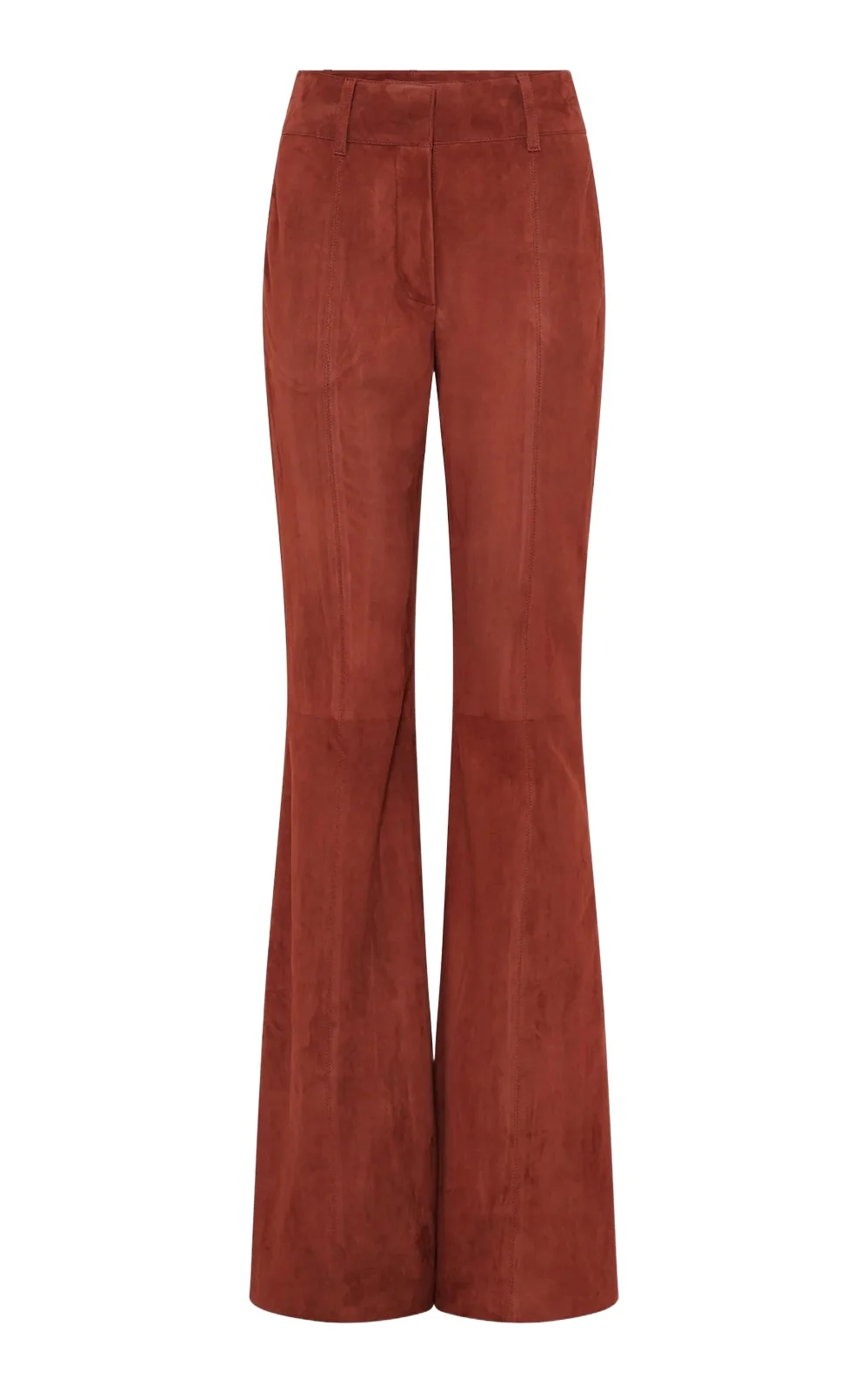 Gabriela Hearst Rhein Flare Pant in Burnt Sienna Suede