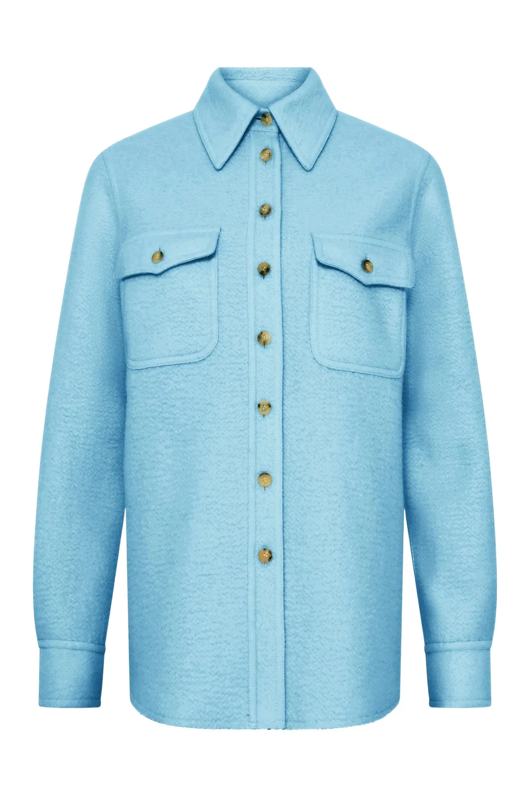 John Austin Shirt in Light Blue Cashmere Felt