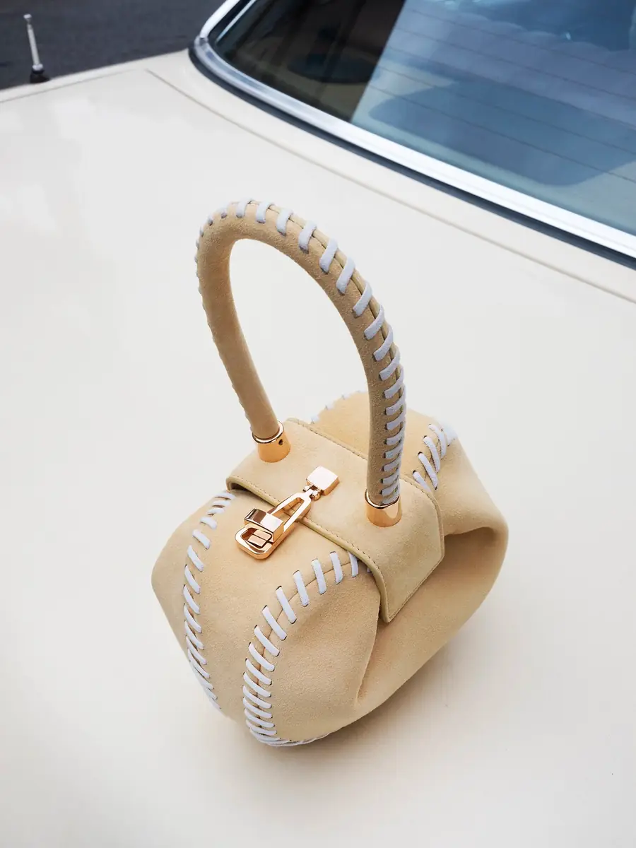 Gabriela Hearst Whipstitch Demi Bag in Nude Suede | Thumbnail 8 Gabriela Hearst Whipstitch Demi Bag in Nude Suede | Thumbnail 8
