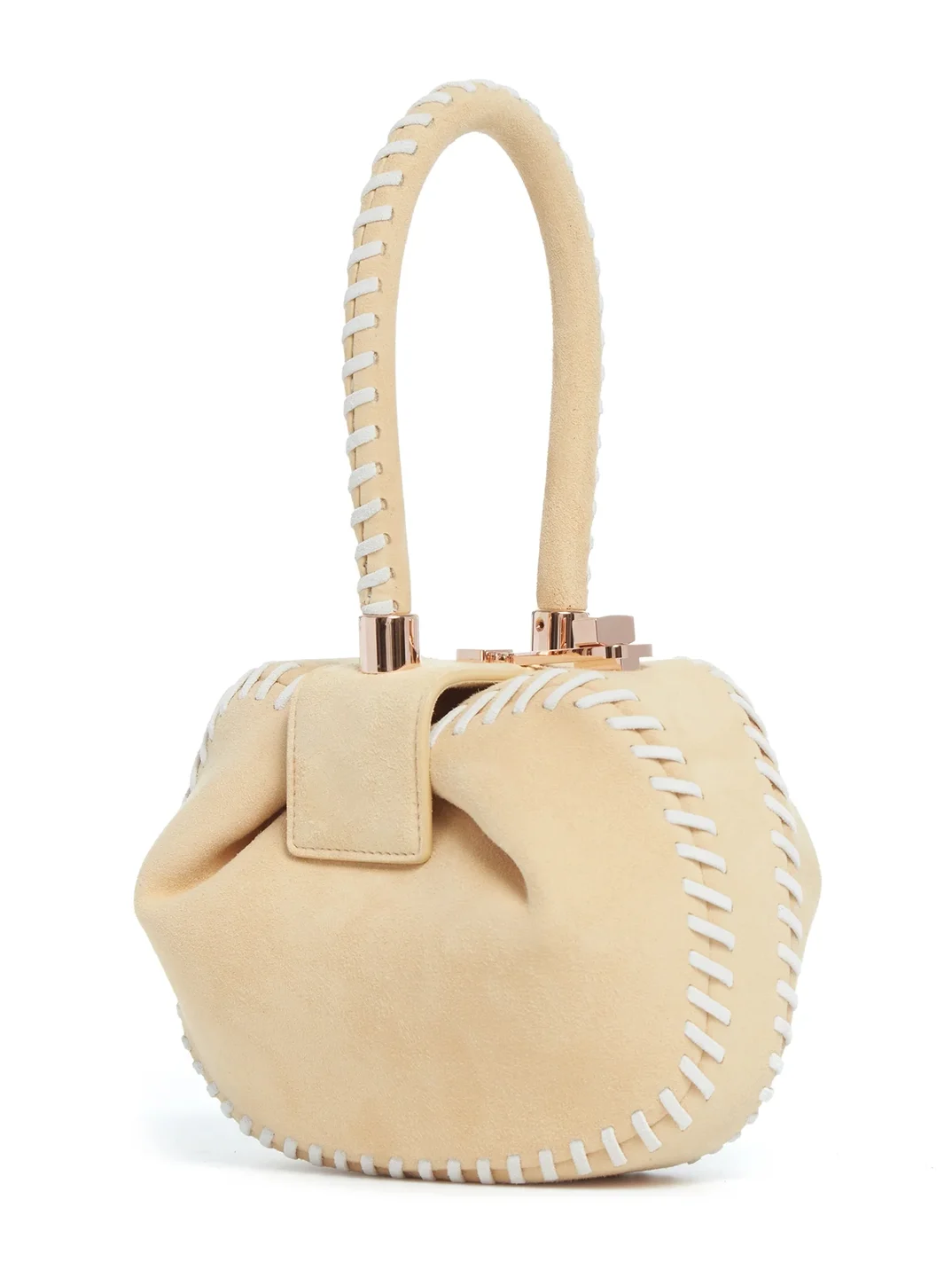 Whipstitch Demi Bag in Nude Suede