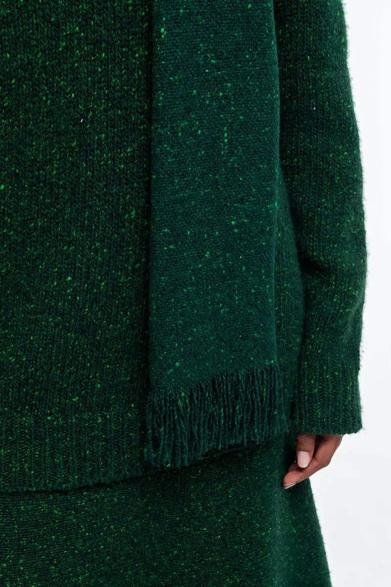 Gabriela Hearst Illumina Fringe Scarf in English Green Speckled Cashmere | Thumbnail 3 Gabriela Hearst Illumina Fringe Scarf in English Green Speckled Cashmere | Thumbnail 3