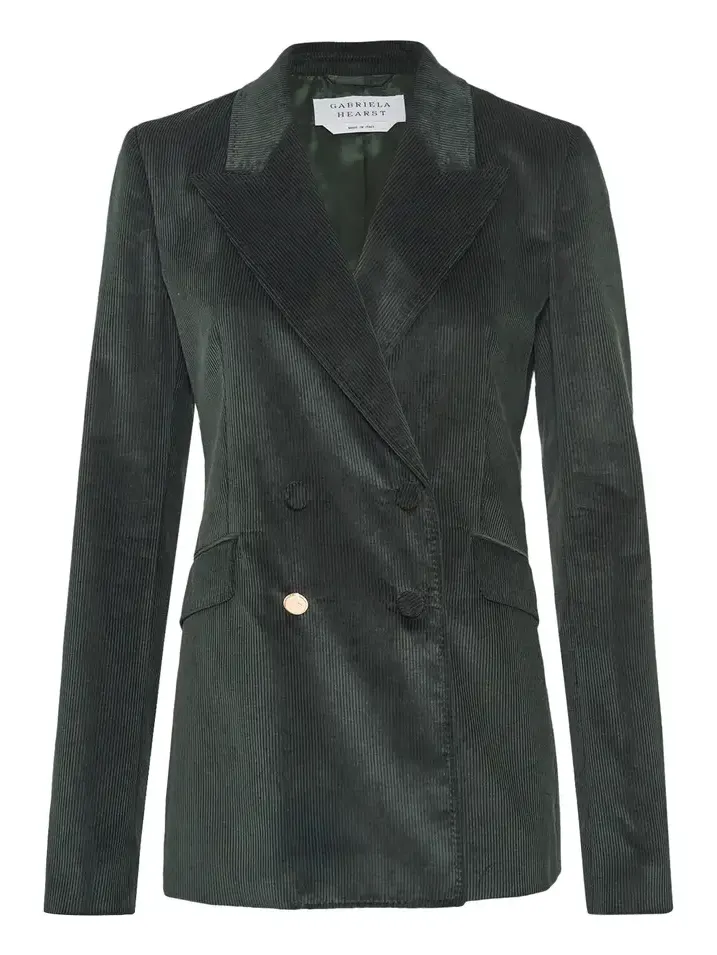 Angela Blazer in English Green Sea Island Cotton Corduroy