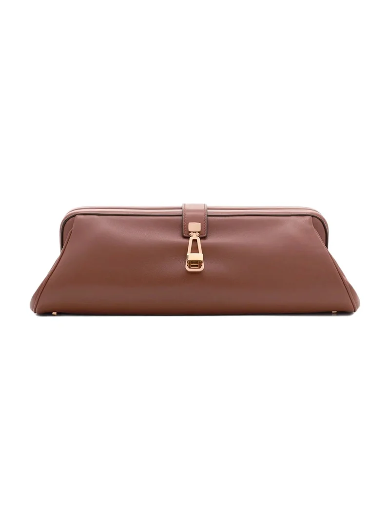 Gabriela Hearst Paola Clutch in Cognac Nappa Leather