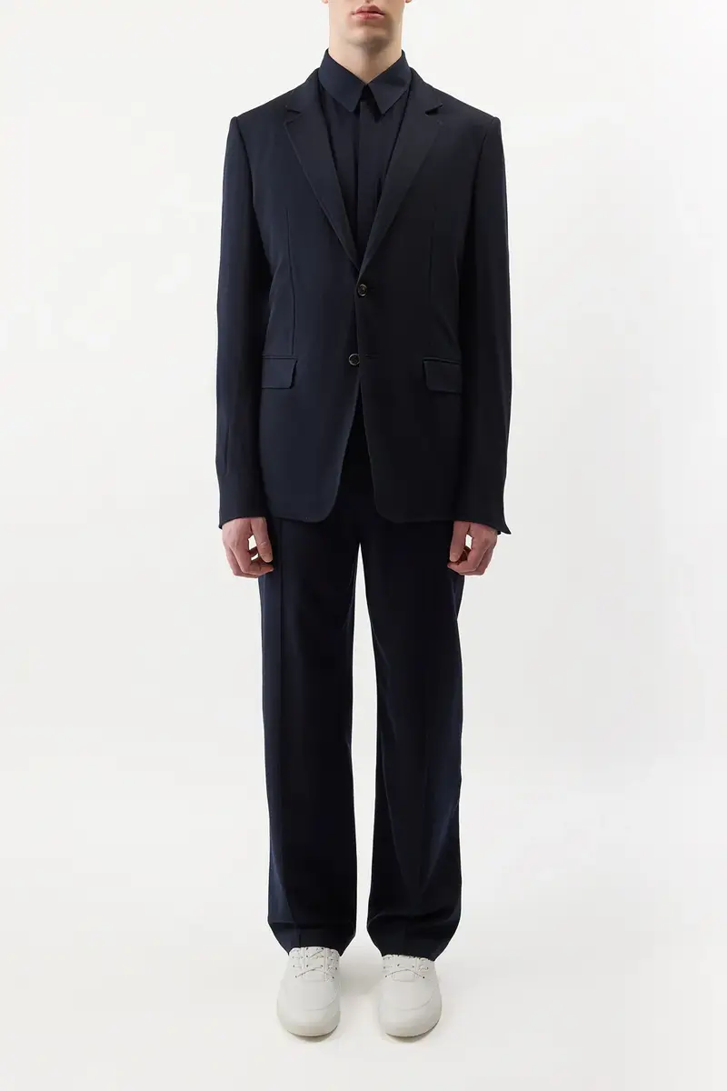 Gabriela Hearst Antoine Slim-leg Trouser in Dark Navy Virgin Wool | Thumbnail 2