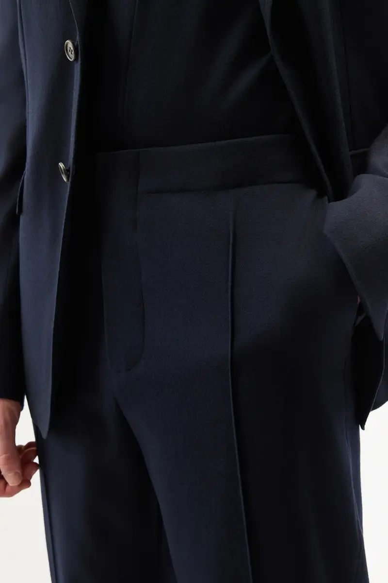 Gabriela Hearst Antoine Slim-leg Trouser in Dark Navy Virgin Wool | Thumbnail 5