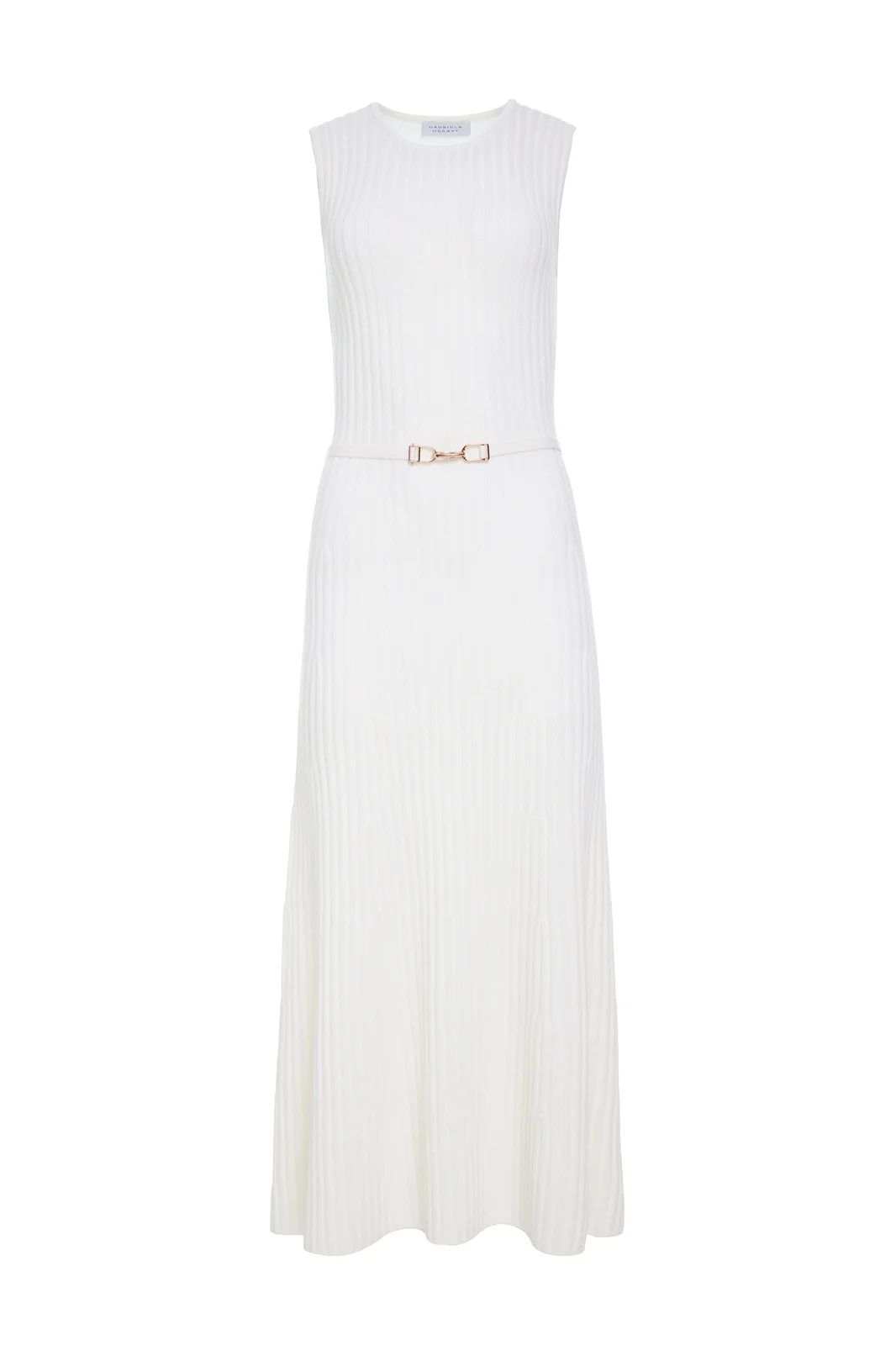 Meier Knit Midi Dress in Ivory Merino Wool Cashmere Meier Knit Midi Dress in Ivory Merino Wool Cashmere