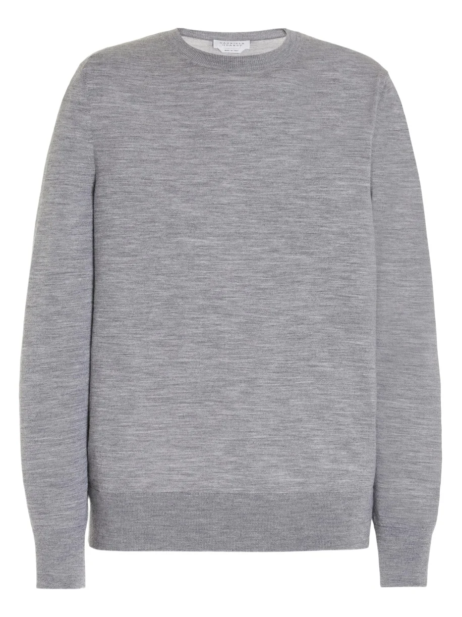Palco Knit Sweater in Heather Grey Merino Wool