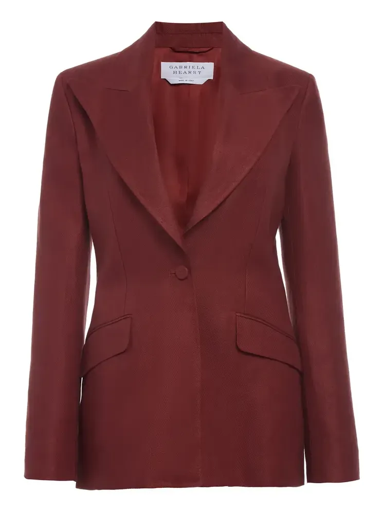 Gabriela Hearst Leiva Blazer in Burnt Sienna Linen Twill