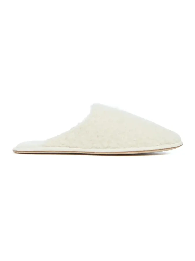 Bristol Slipper in Ivory Cashmere Boucle Bristol Slipper in Ivory Cashmere Boucle
