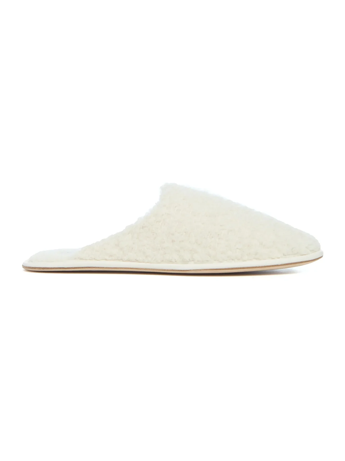 Bristol Slipper in Ivory Cashmere Boucle