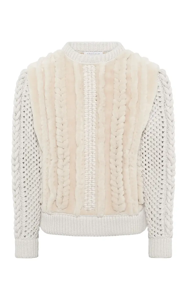 Gabriela Hearst Talus Knit Pullover in Cashmere & Shearling