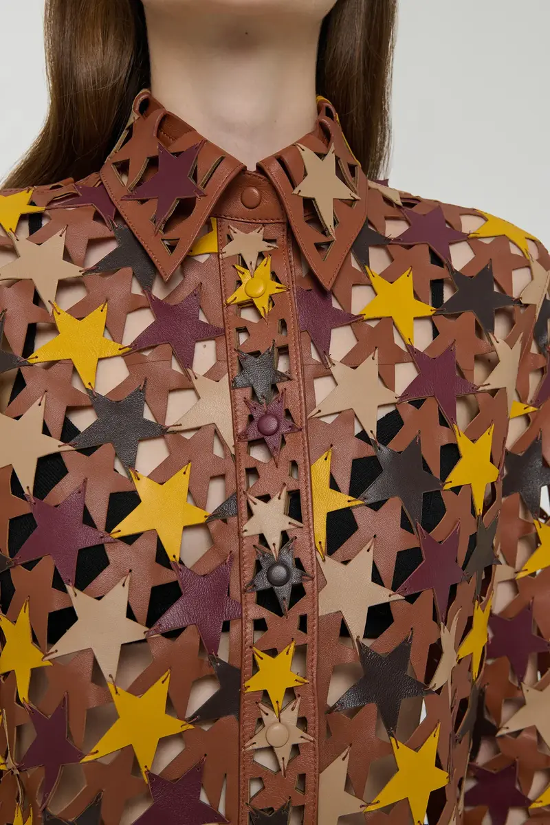 Gabriela Hearst Aluma Patchwork Stars Shirt in Multi Nappa Leather | Thumbnail 7 Gabriela Hearst Aluma Patchwork Stars Shirt in Multi Nappa Leather | Thumbnail 7