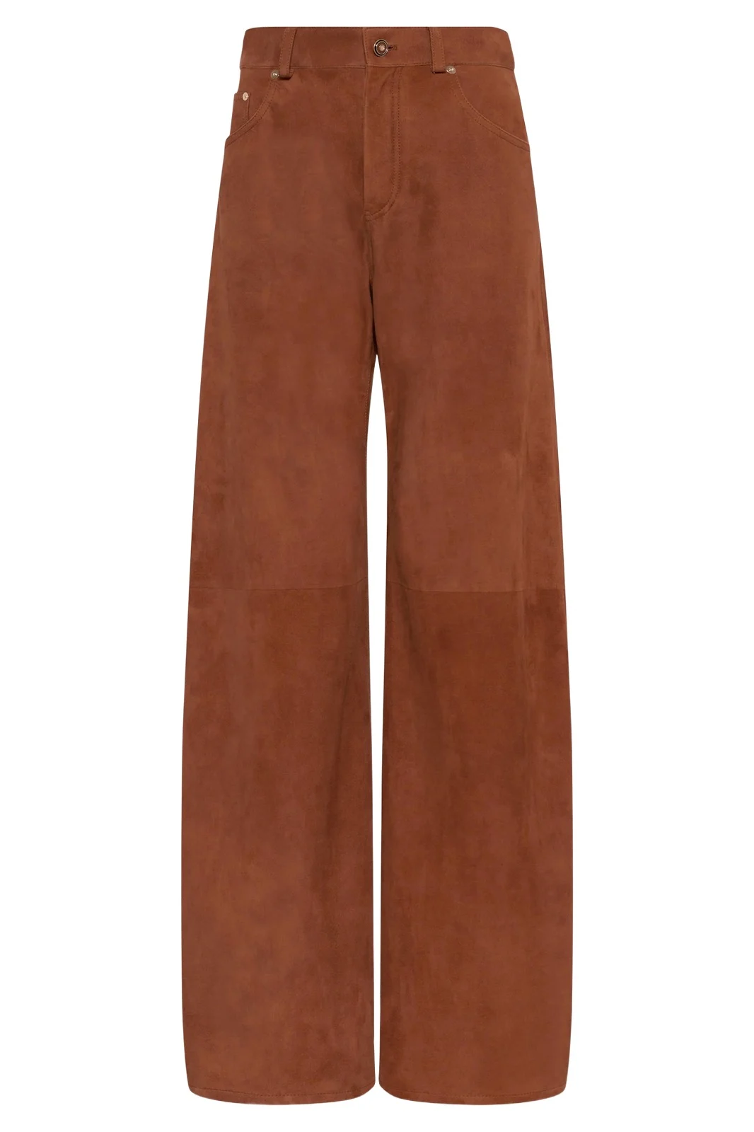 Gabriela Hearst Amoret Barrel-leg Jean in Cognac Suede