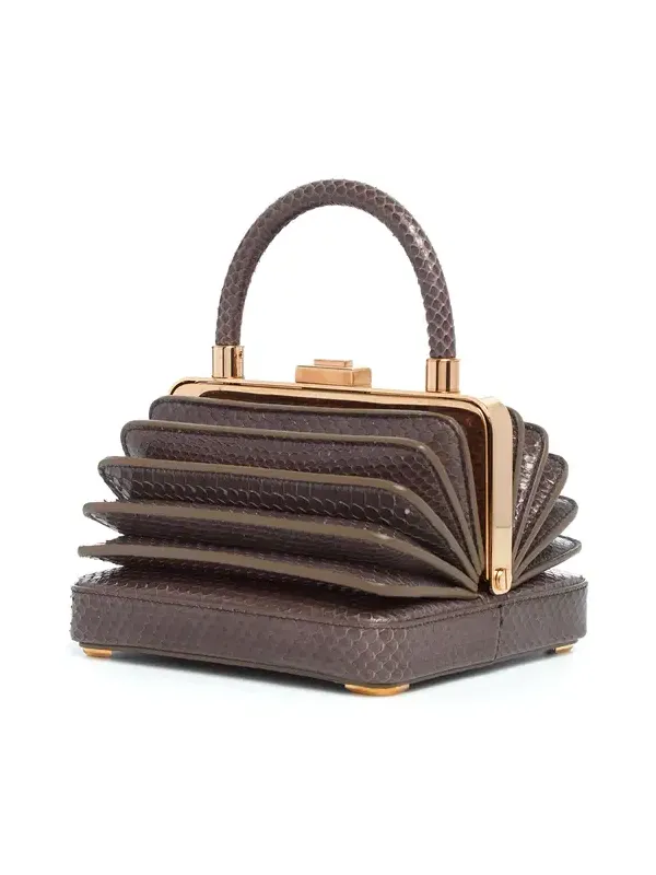 Gabriela Hearst Small Diana Bag in Charcoal Snakeskin