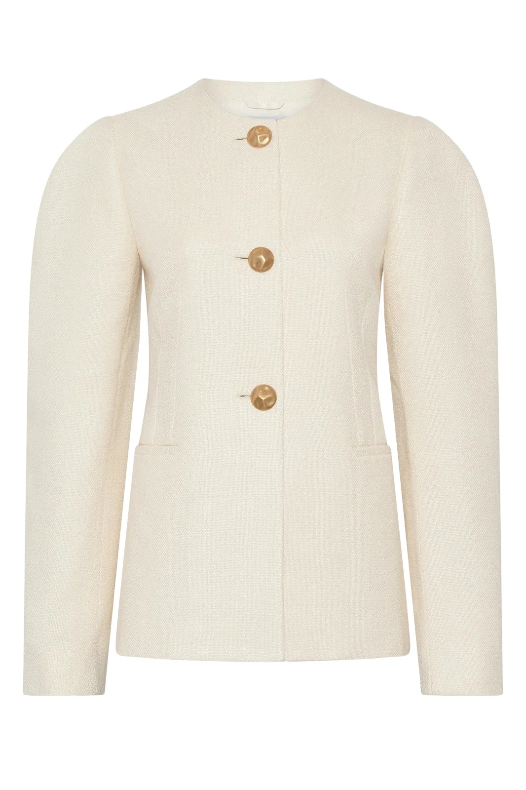 Gabriela Hearst Daelan Jacket in Ivory Virgin Wool Silk Slub