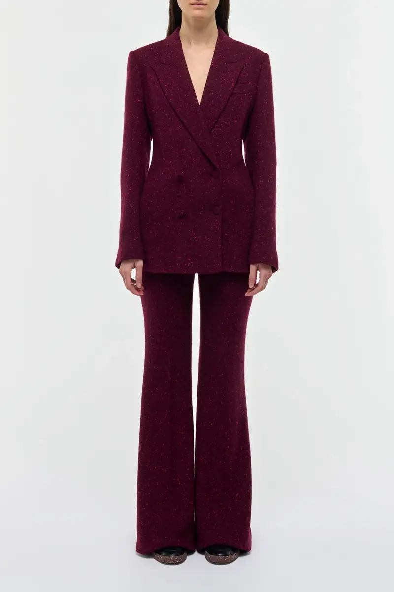 Gabriela Hearst Elliot Blazer in Bordeaux Speckled Cashmere | Thumbnail 2