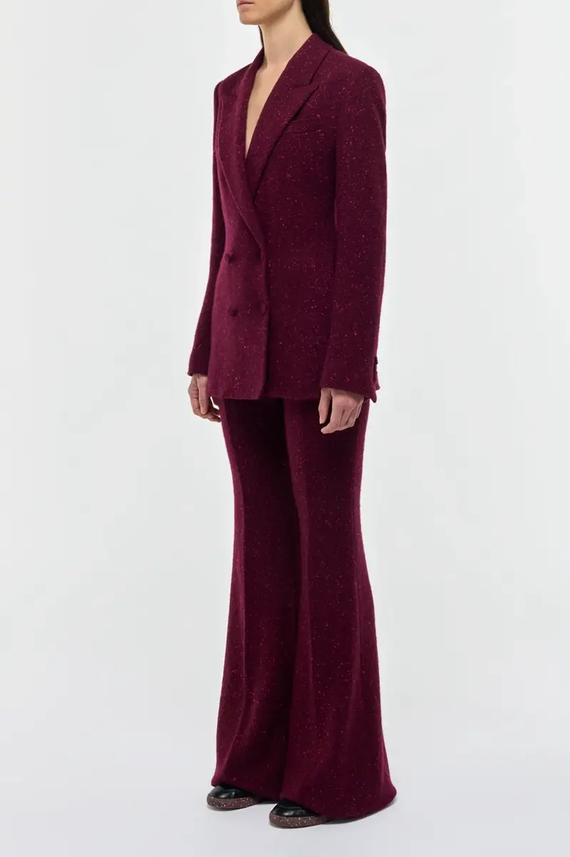 Gabriela Hearst Elliot Blazer in Bordeaux Speckled Cashmere | Thumbnail 3