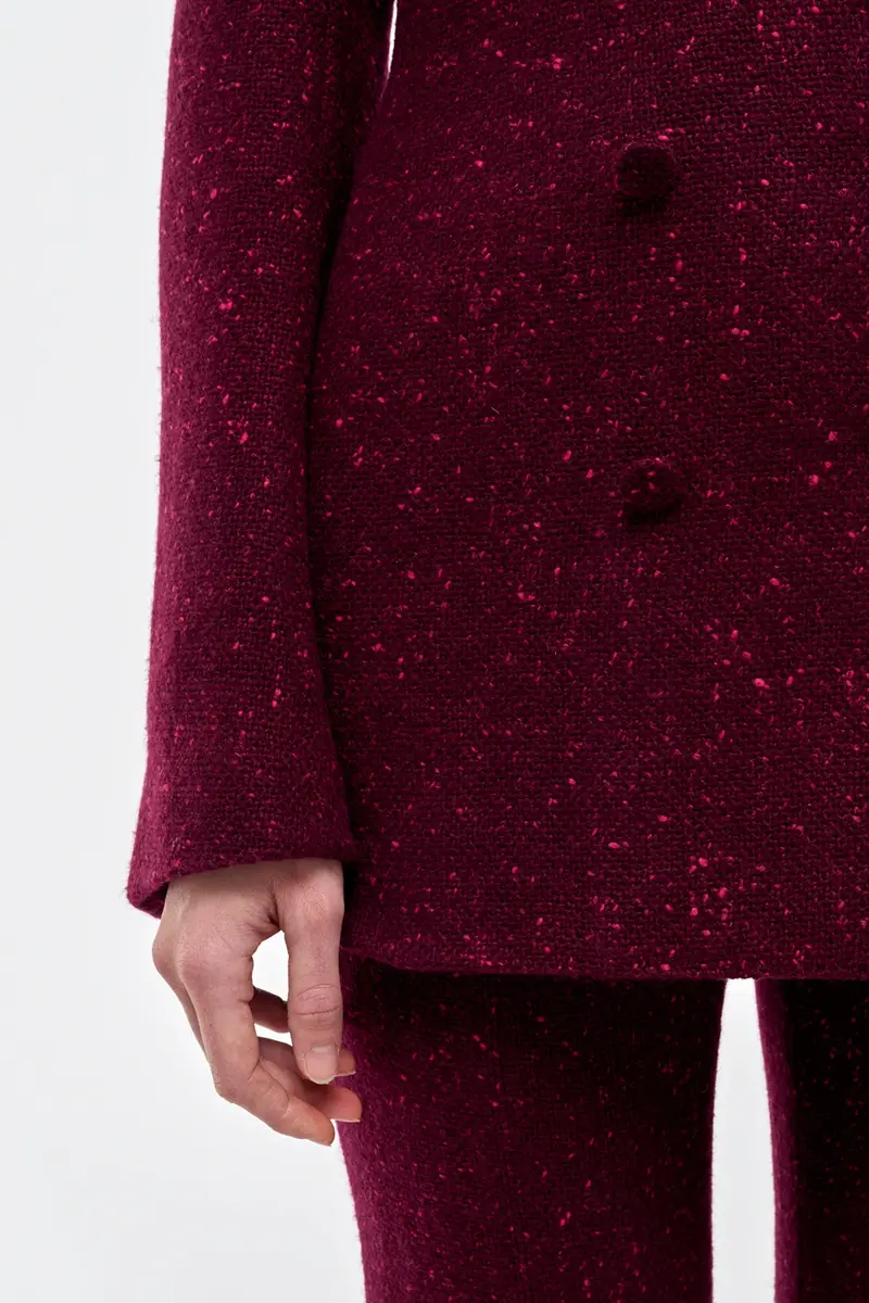 Gabriela Hearst Elliot Blazer in Bordeaux Speckled Cashmere | Thumbnail 7