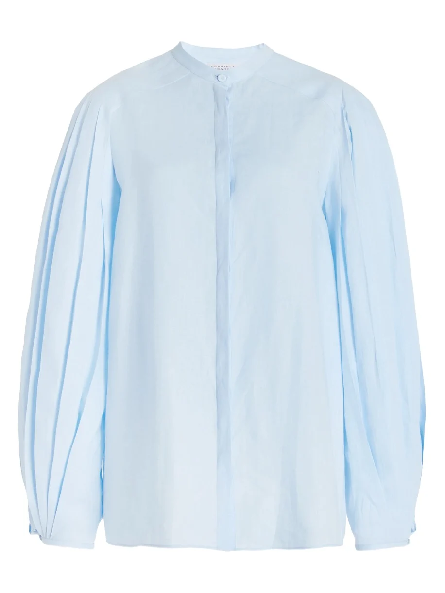 Laetitia Blouse in Light Blue Aloe Linen Laetitia Blouse in Light Blue Aloe Linen