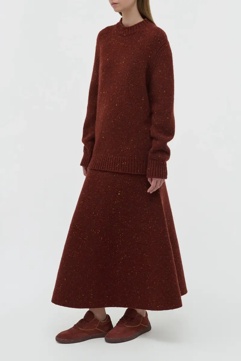Gabriela Hearst Alfie Knit Sweater in Burnt Sienna Multi Speckle Aran Cashmere | Thumbnail 3 Gabriela Hearst Alfie Knit Sweater in Burnt Sienna Multi Speckle Aran Cashmere | Thumbnail 3