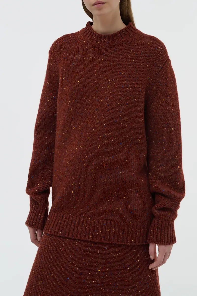 Gabriela Hearst Alfie Knit Sweater in Burnt Sienna Multi Speckle Aran Cashmere | Thumbnail 5 Gabriela Hearst Alfie Knit Sweater in Burnt Sienna Multi Speckle Aran Cashmere | Thumbnail 5