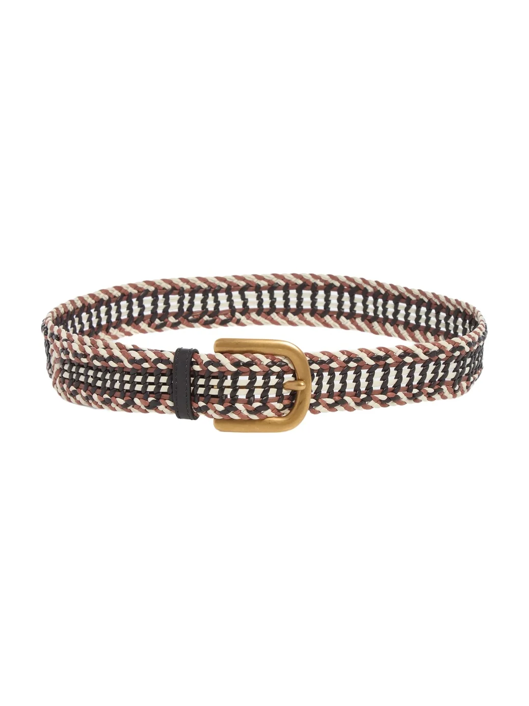 Gabriela Hearst Sam Braided Belt in Cognac Multi Leather