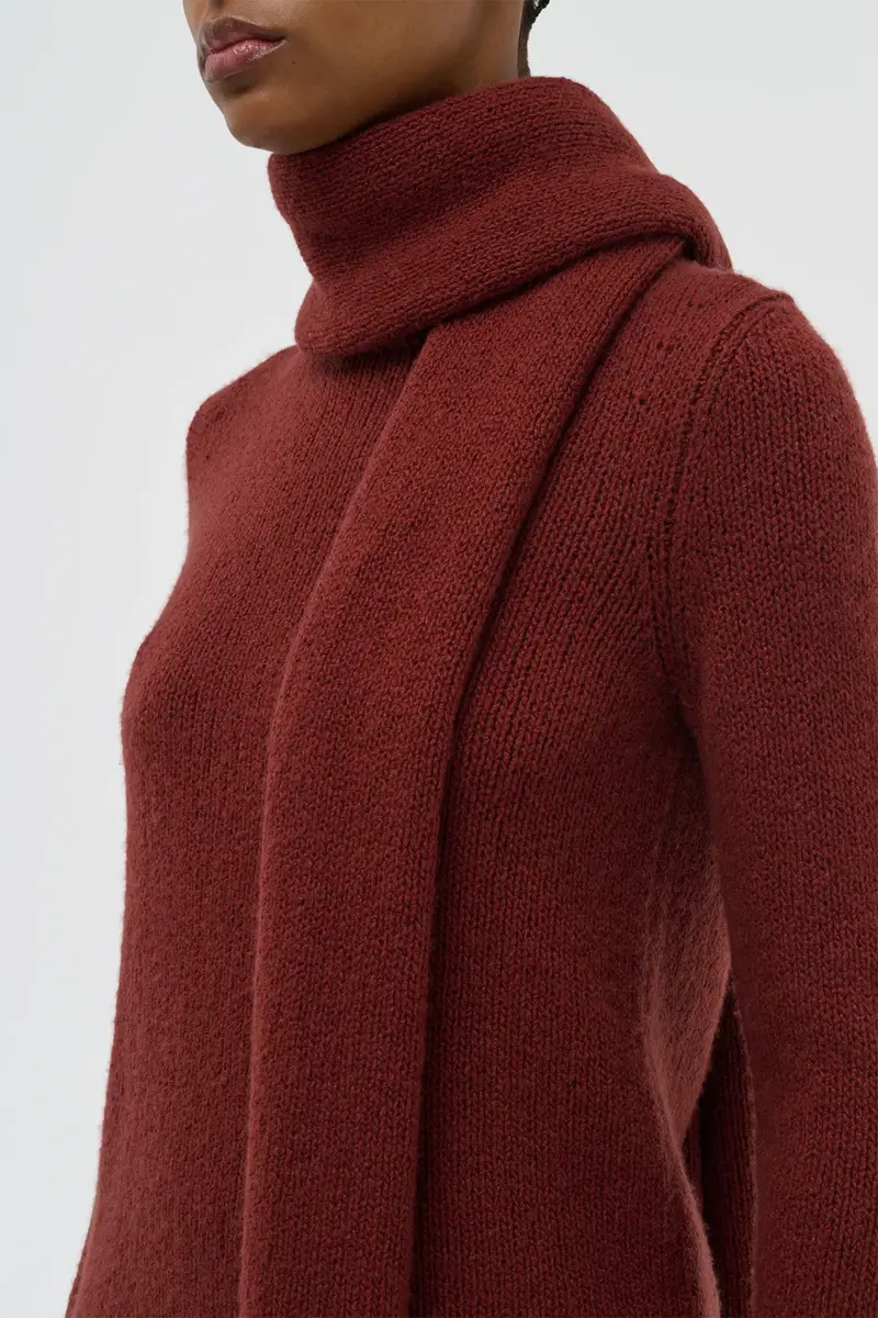 Gabriela Hearst Tulsi Knit Scarf in Burnt Sienna Cashmere | Thumbnail 3