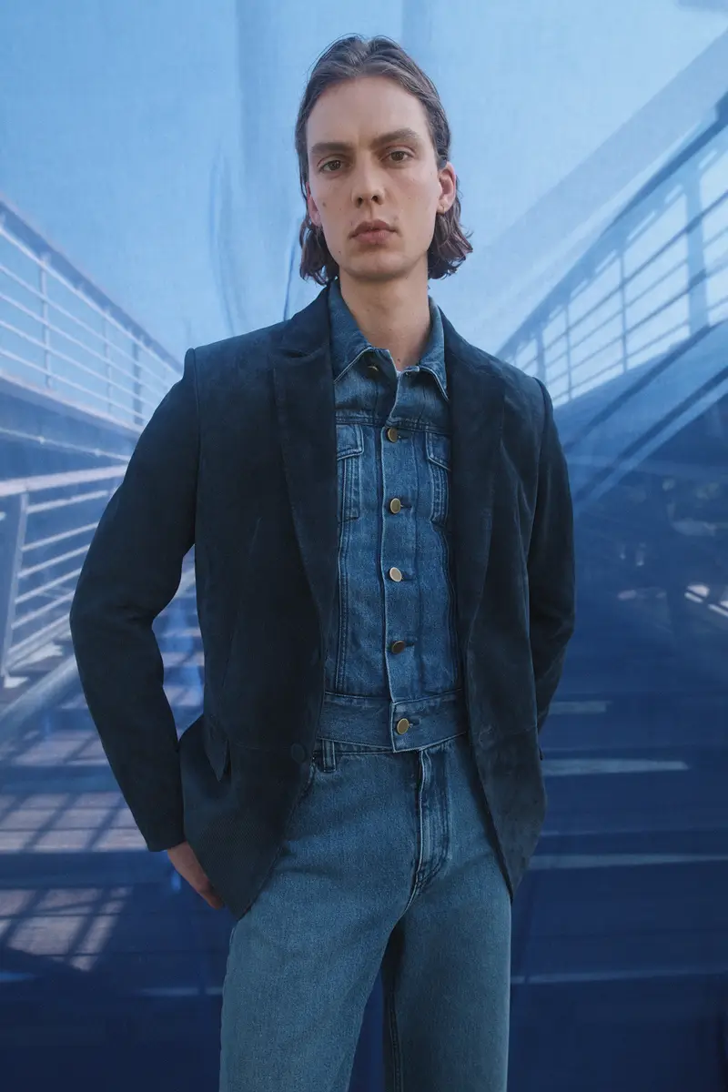 Gabriela Hearst Irving Jacket in Electric Navy Suede Corduroy | Thumbnail 2