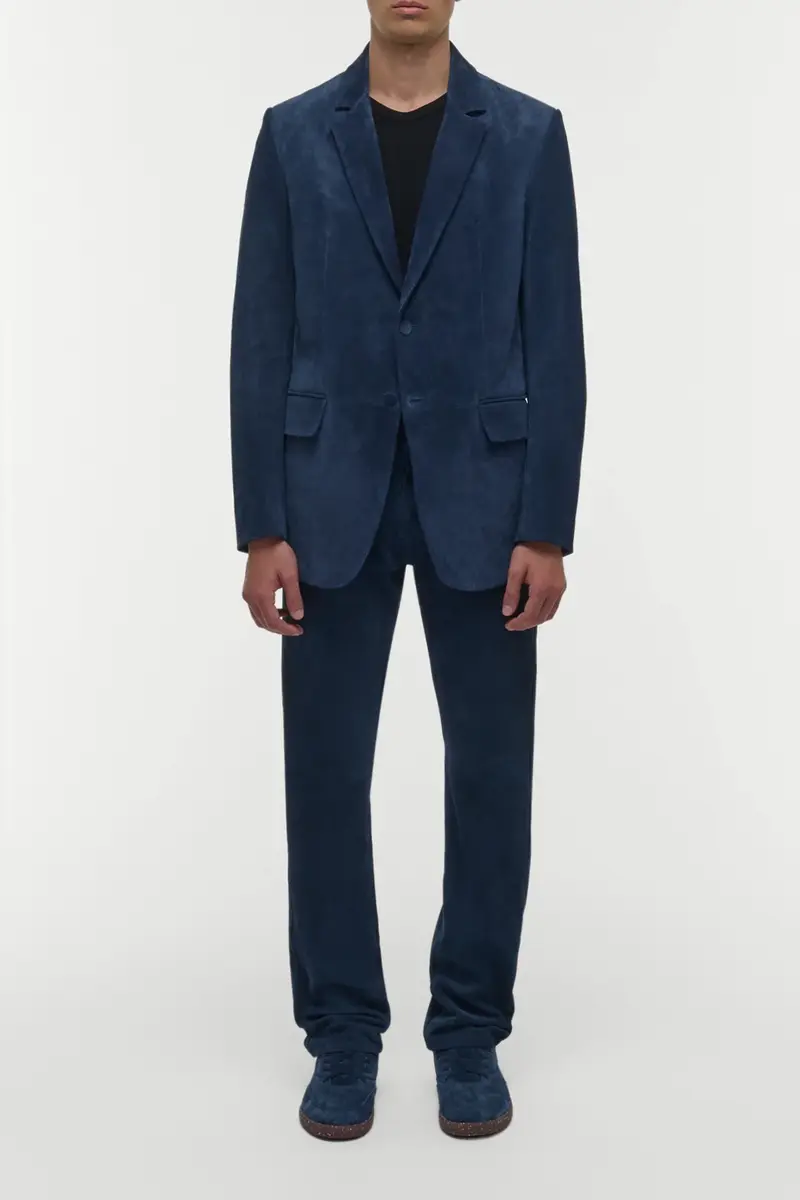 Gabriela Hearst Irving Jacket in Electric Navy Suede Corduroy | Thumbnail 3