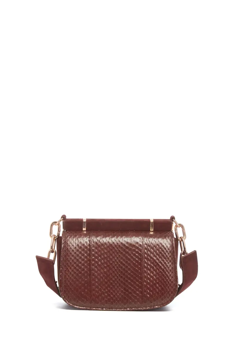 Gabriela Hearst Small Dern Crossbody Bag in Chocolate Snakeskin & Suede | Thumbnail 3 Gabriela Hearst Small Dern Crossbody Bag in Chocolate Snakeskin & Suede | Thumbnail 3