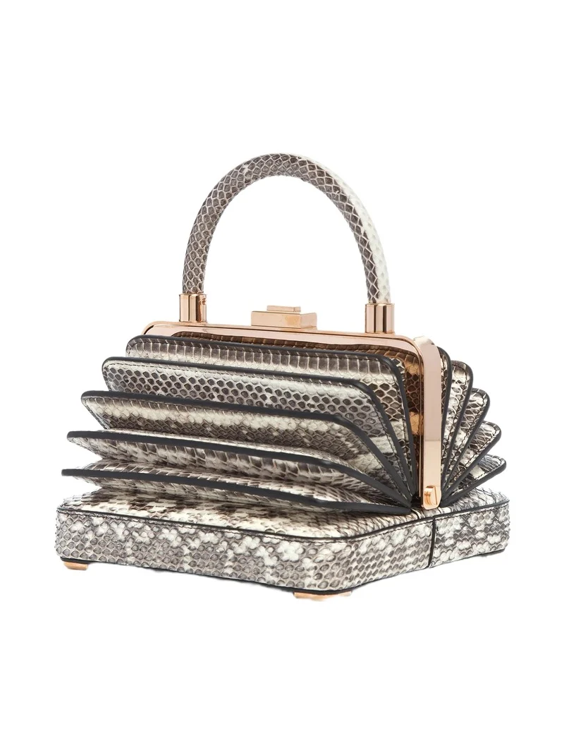 Gabriela Hearst Small Diana Bag in Black & White Snakeskin