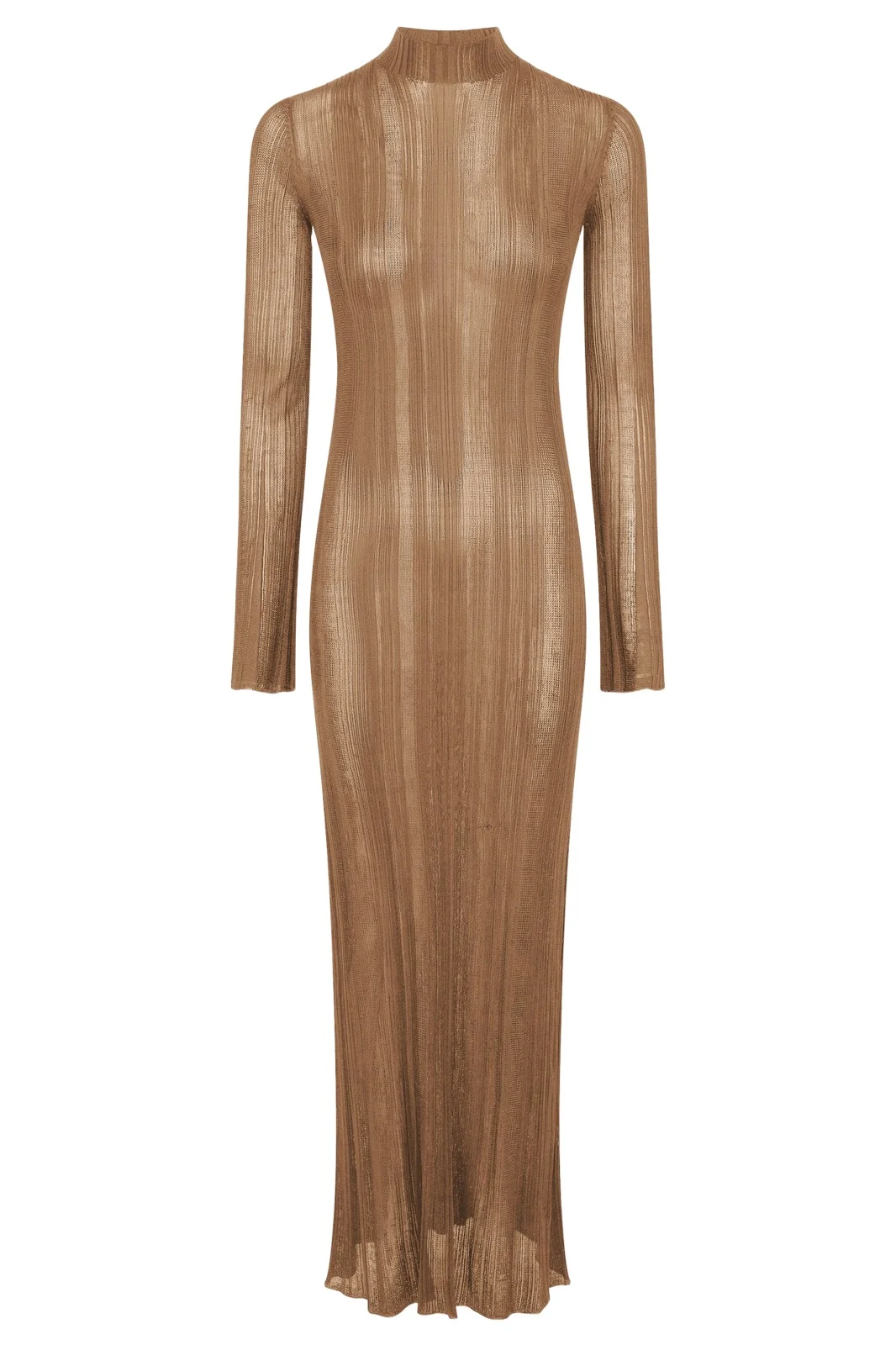 Gabriela Hearst Atira Knit Maxi Dress in Camel Silk