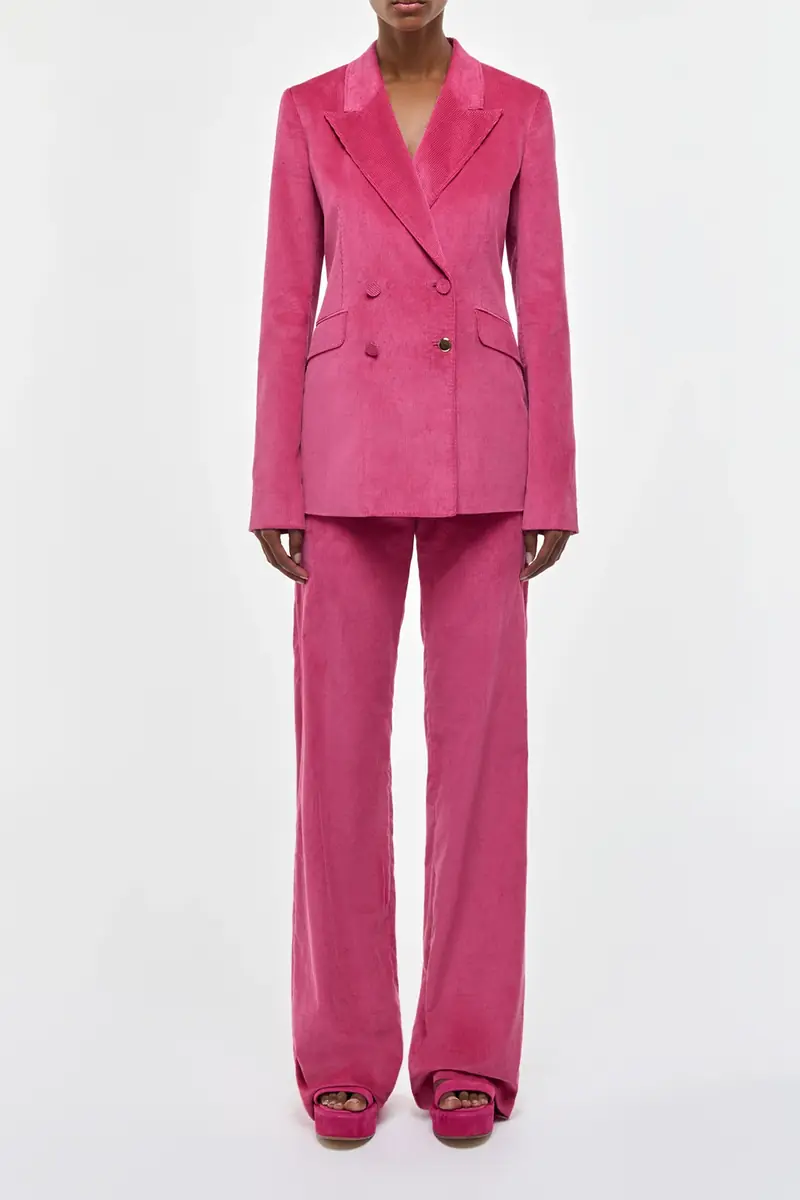 Gabriela Hearst Angela Blazer in Fuchsia Sea Island Cotton Corduroy | Thumbnail 2 Gabriela Hearst Angela Blazer in Fuchsia Sea Island Cotton Corduroy | Thumbnail 2
