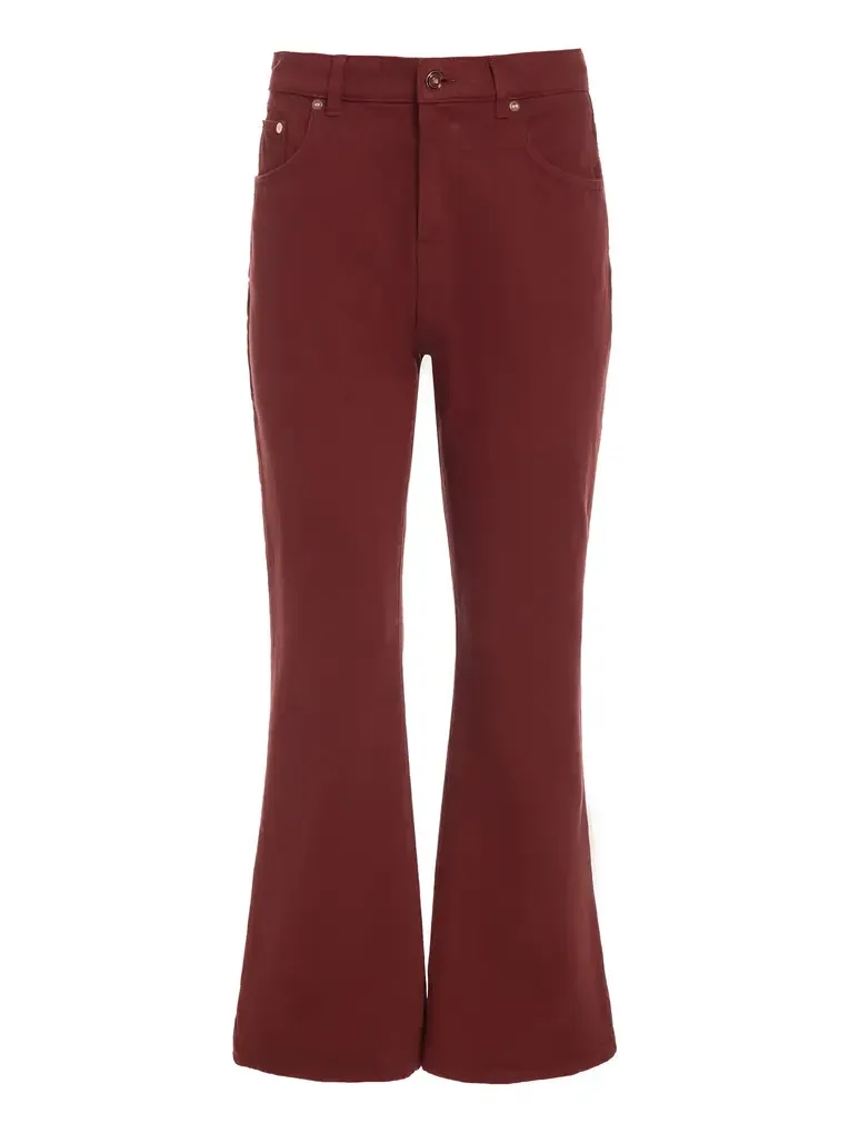 Gabriela Hearst Ezra Bootcut Cropped Jean in Burnt Sienna Recycled Cotton Denim