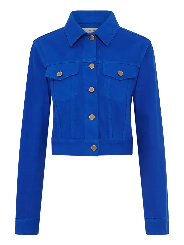 Gabriela Hearst Bronte Jacket in Cobalt Recycled Cotton Denim