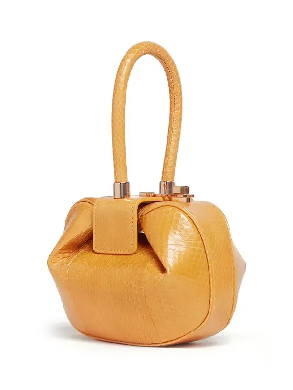 Demi Bag in Saffron Snakeskin