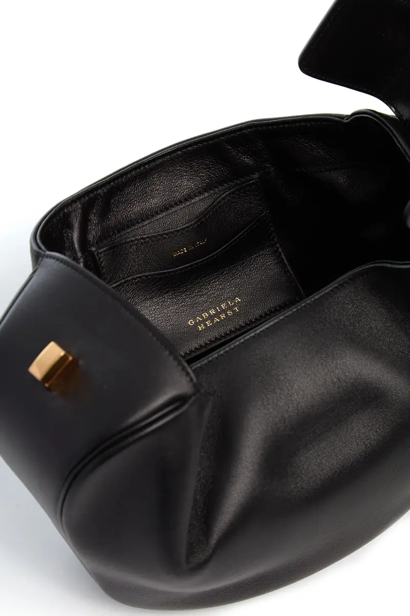 Gabriela Hearst Nina Bag in Black Nappa Leather with Snakeskin Handle | Thumbnail 4