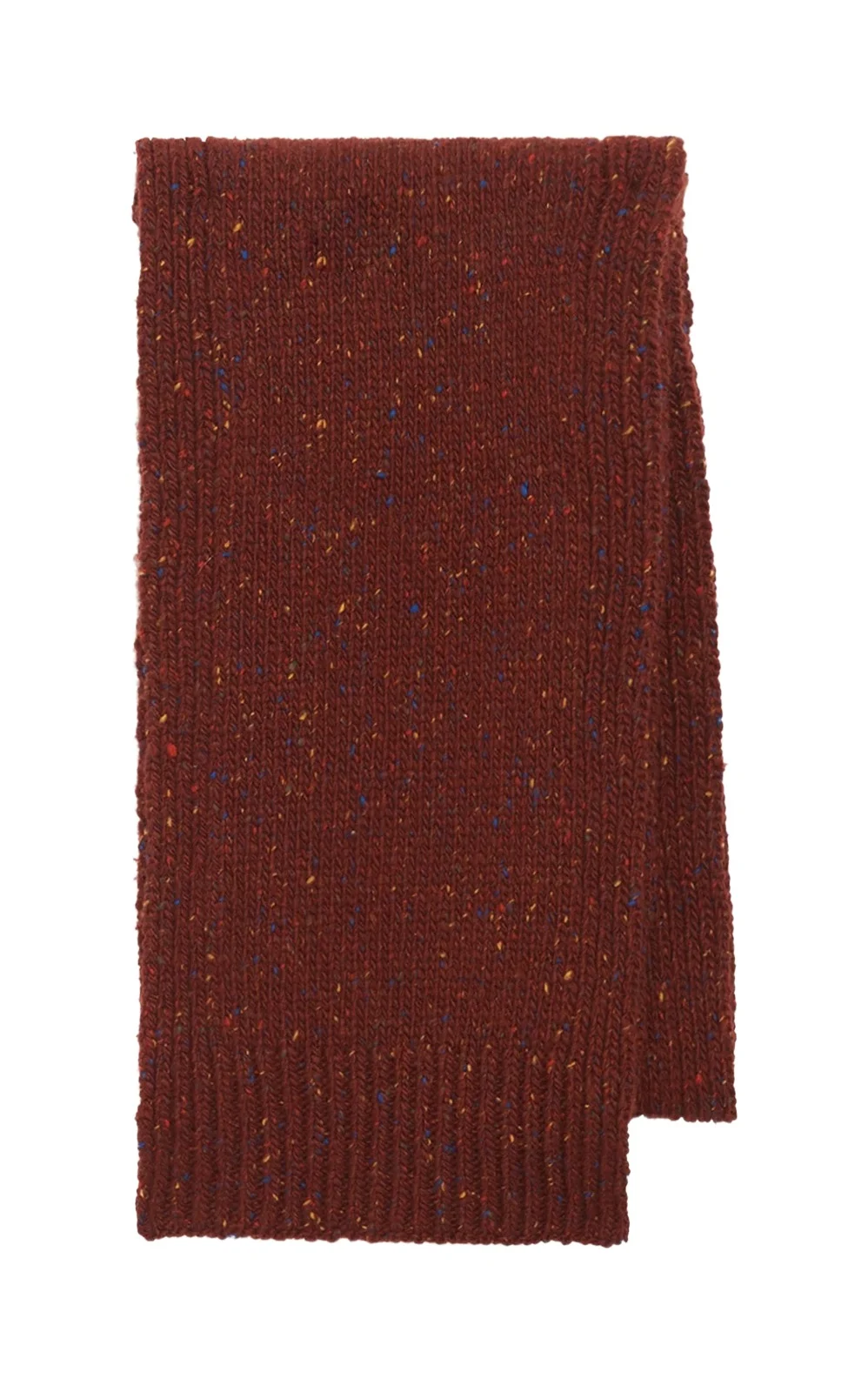 Fokestone Knit Scarf in Burnt Sienna Multi Speckled Aran Cashmere Fokestone Knit Scarf in Burnt Sienna Multi Speckled Aran Cashmere