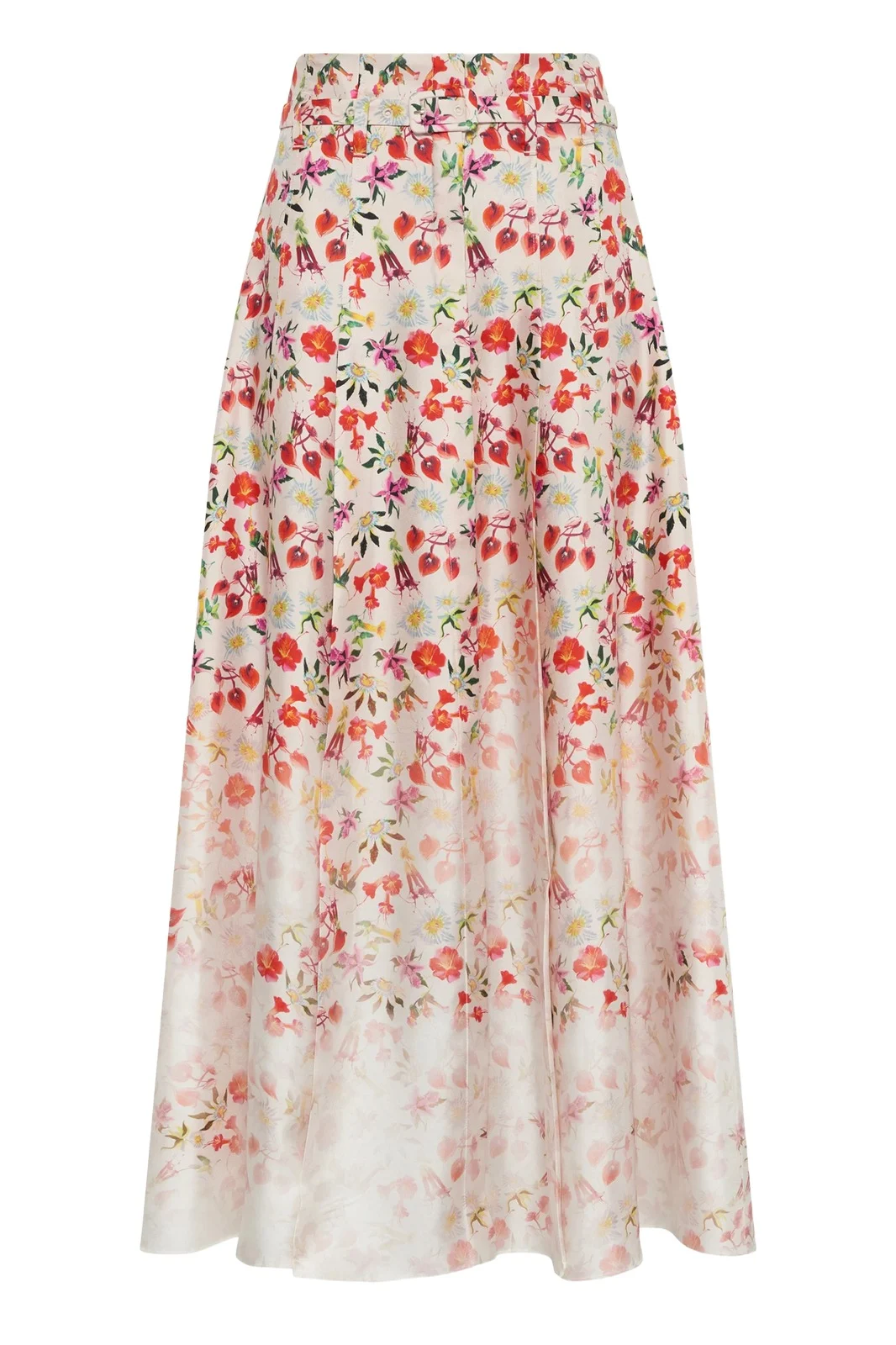Dugald Pleated Midi Skirt in Uruguayan Flowers Printed Silk Dugald Pleated Midi Skirt in Uruguayan Flowers Printed Silk