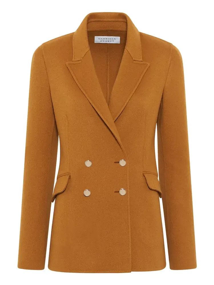 Lloyd Blazer in Yellow Ochre Double-face Recycled Cashmere