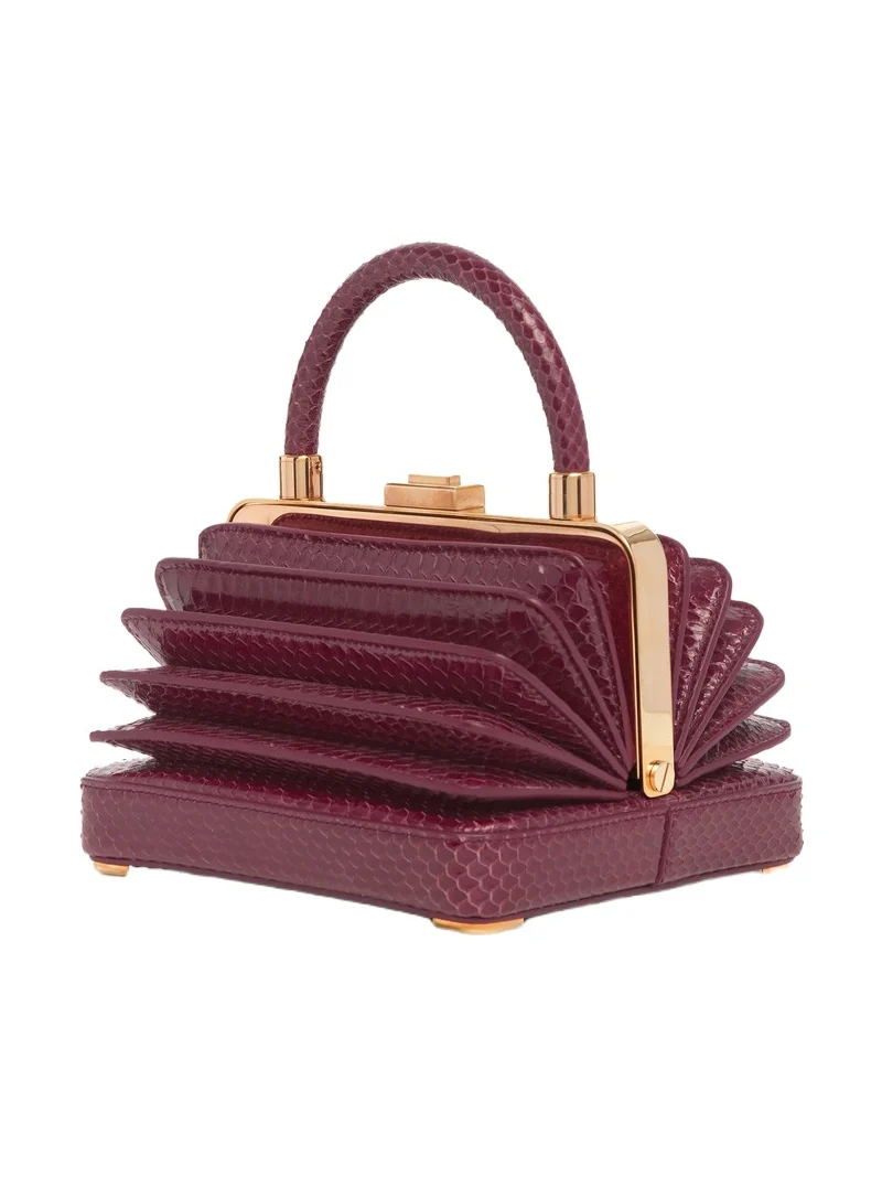 Small Diana Bag in Bordeaux Snakeskin Small Diana Bag in Bordeaux Snakeskin